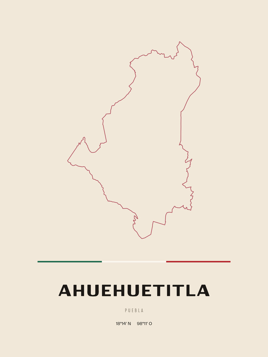 Framed poster of Ahuehuetitla, Puebla.