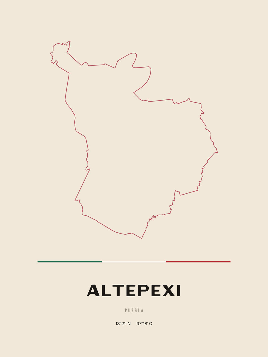 Framed poster of Altepexi, Puebla.