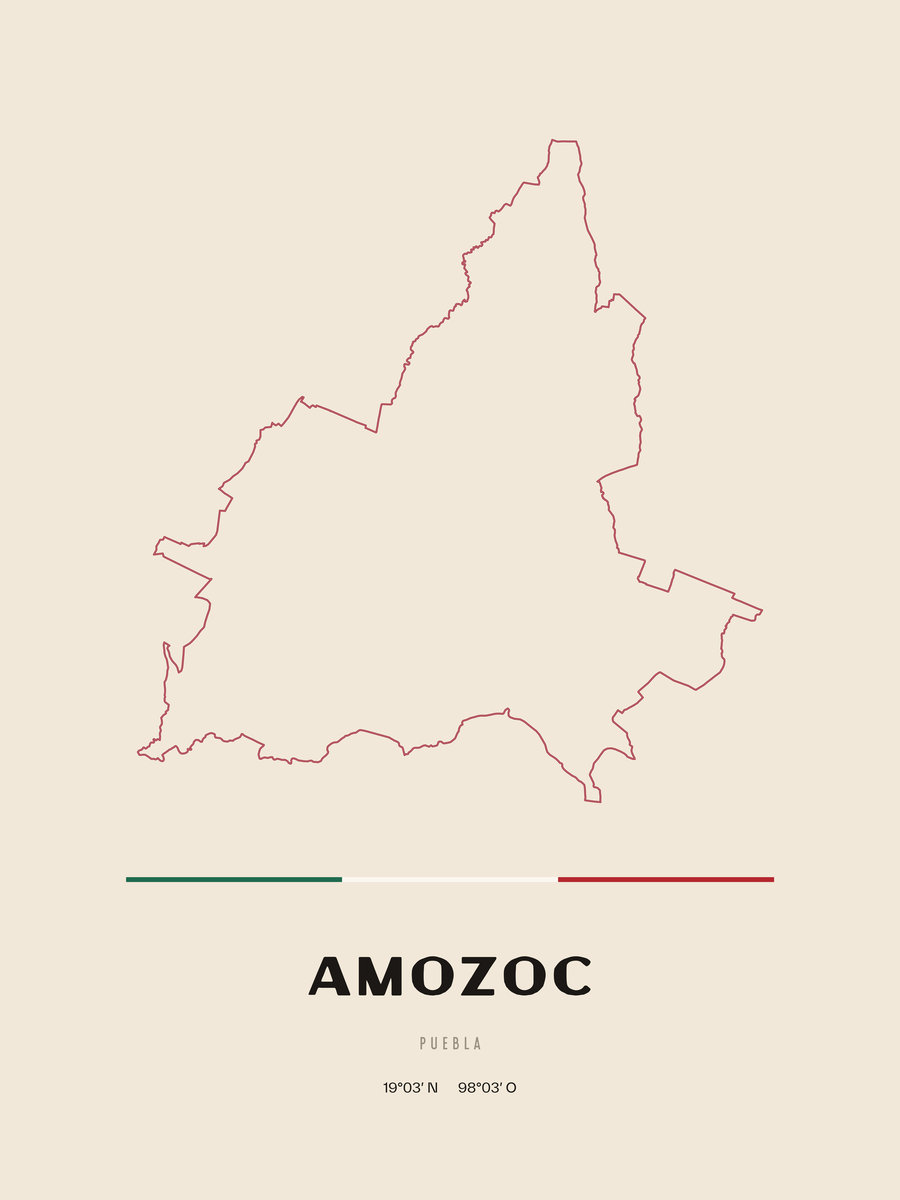 Framed poster of Amozoc, Puebla.