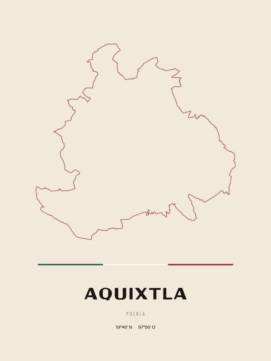 Framed poster of Aquixtla, Puebla.