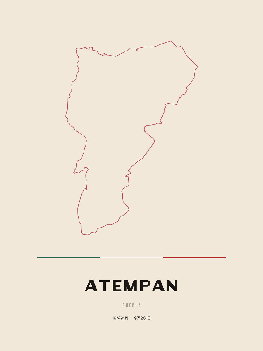 Framed poster of Atempan, Puebla.