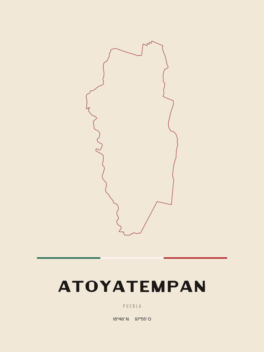 Framed poster of Atoyatempan, Puebla.