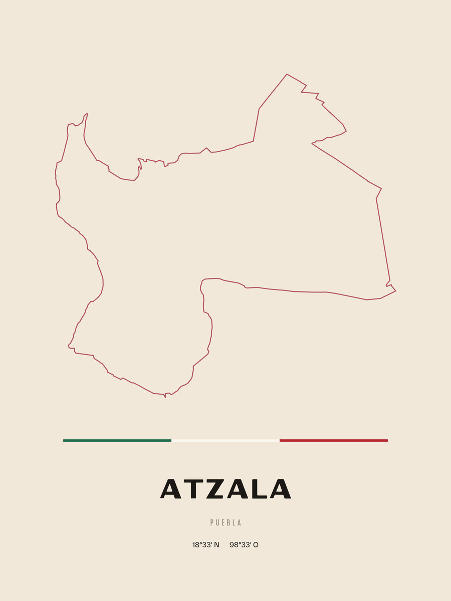 Framed poster of Atzala, Puebla.