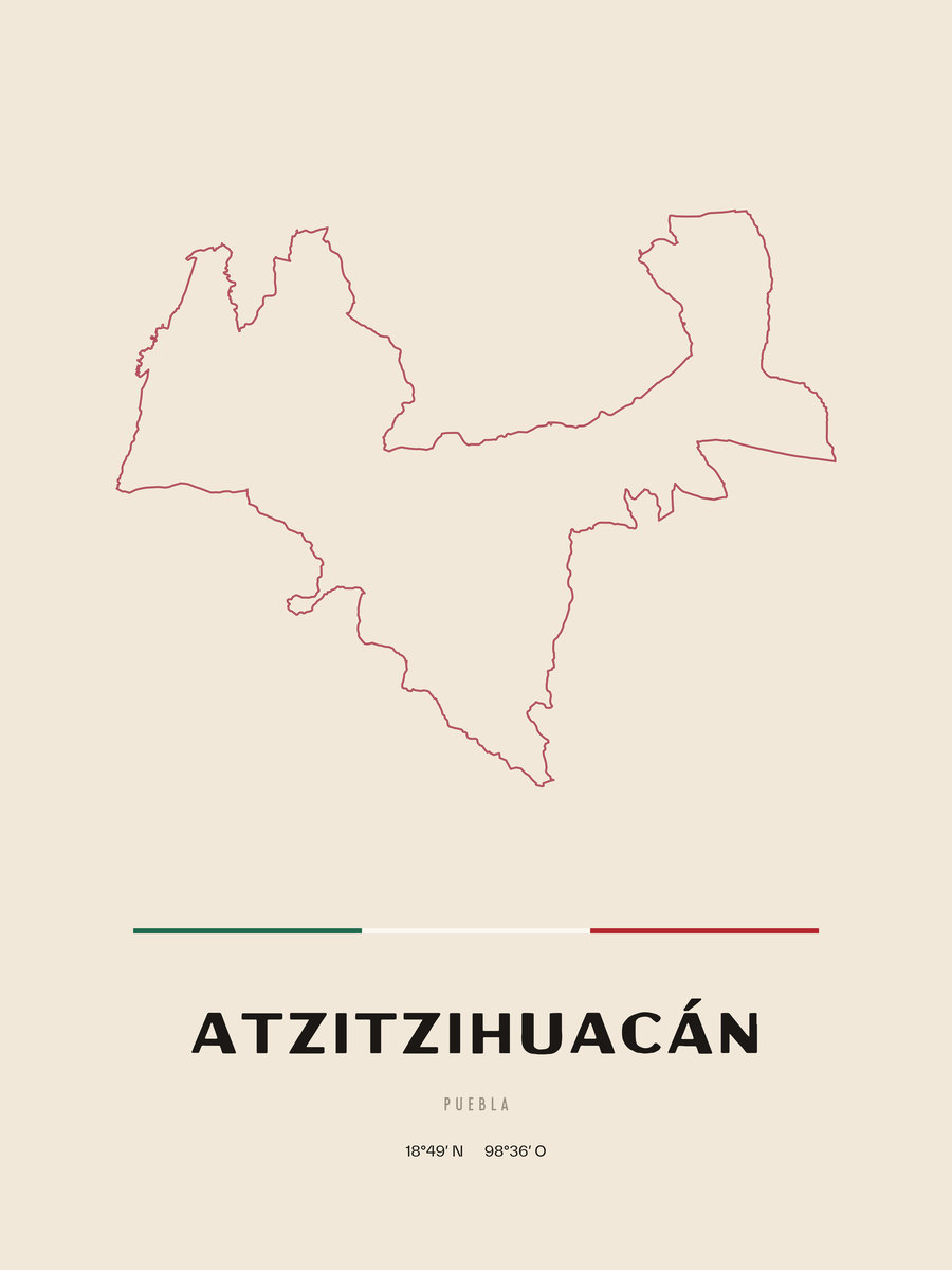Framed poster of Atzitzihuacán, Puebla.