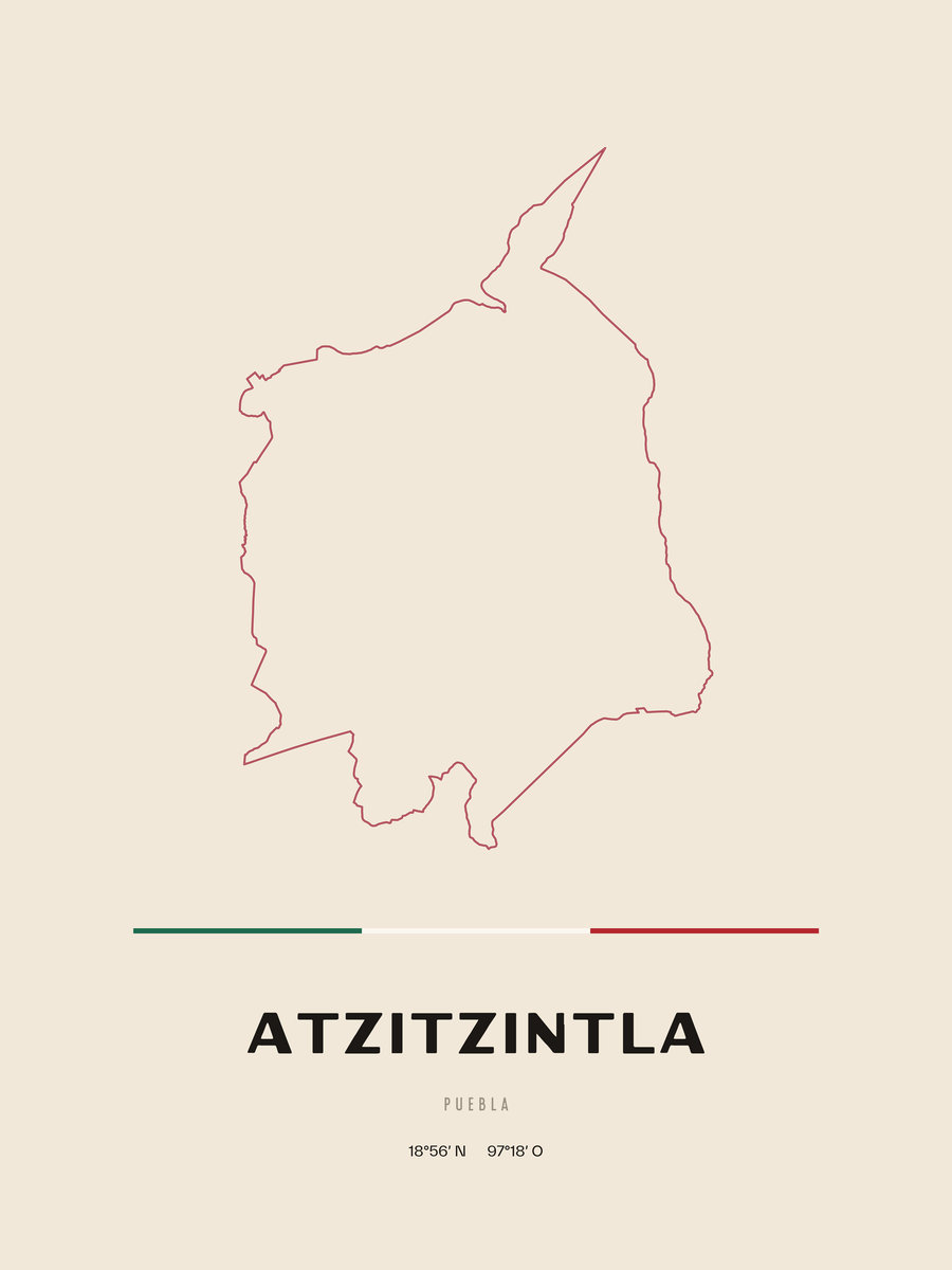 Framed poster of Atzitzintla, Puebla.