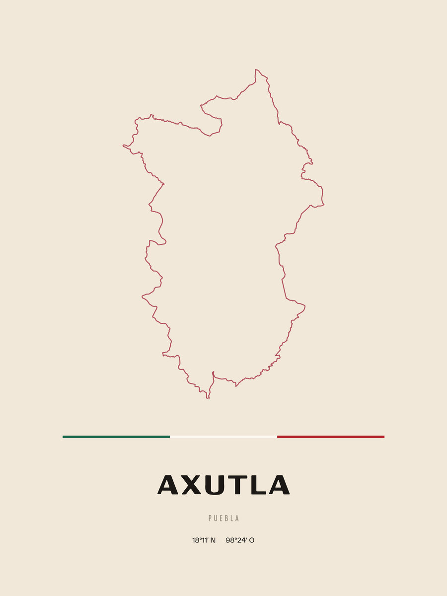 Framed poster of Axutla, Puebla.