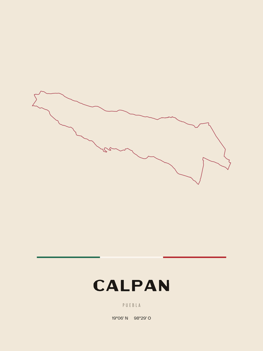 Framed poster of Calpan, Puebla.
