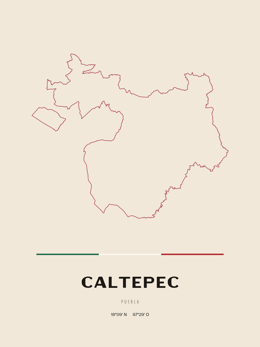 Framed poster of Caltepec, Puebla.