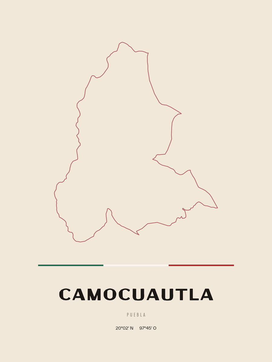 Framed poster of Camocuautla, Puebla.