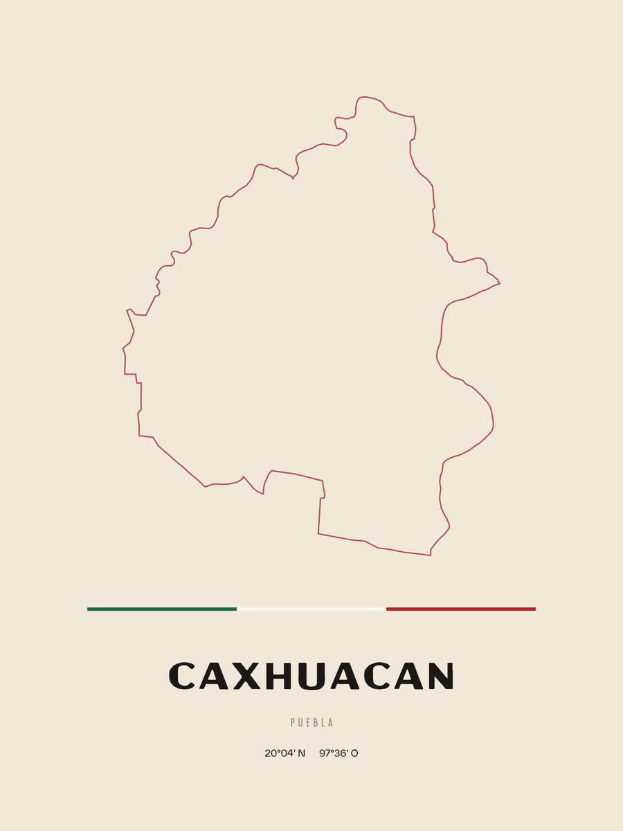 Framed poster of Caxhuacan, Puebla.
