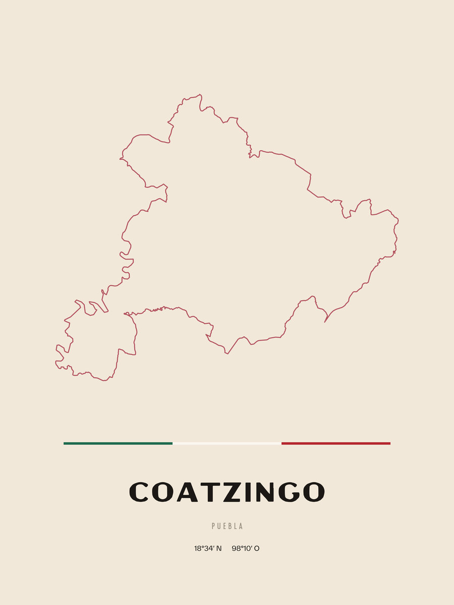 Framed poster of Coatzingo, Puebla.