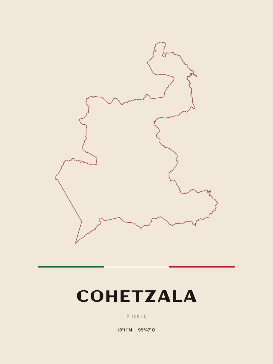 Framed poster of Cohetzala, Puebla.