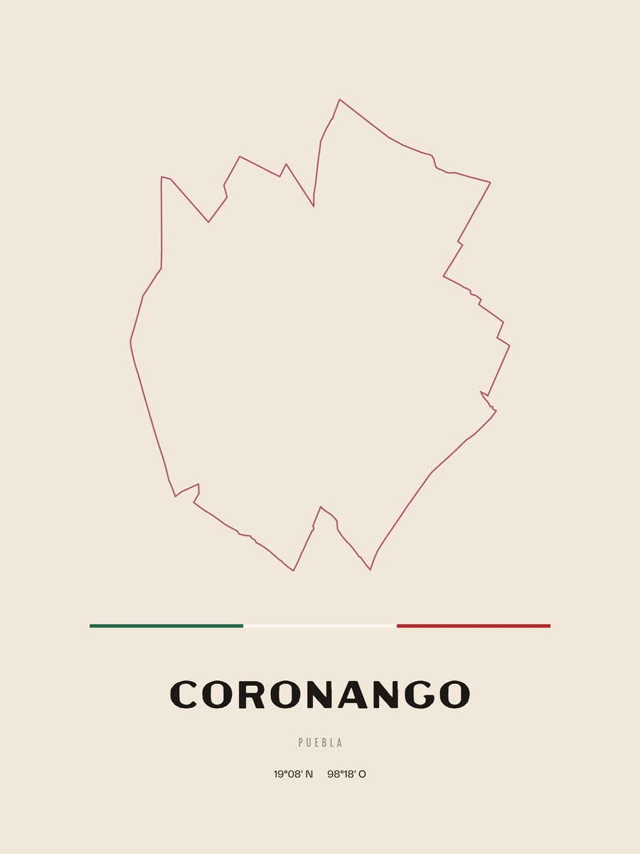 Framed poster of Coronango, Puebla.