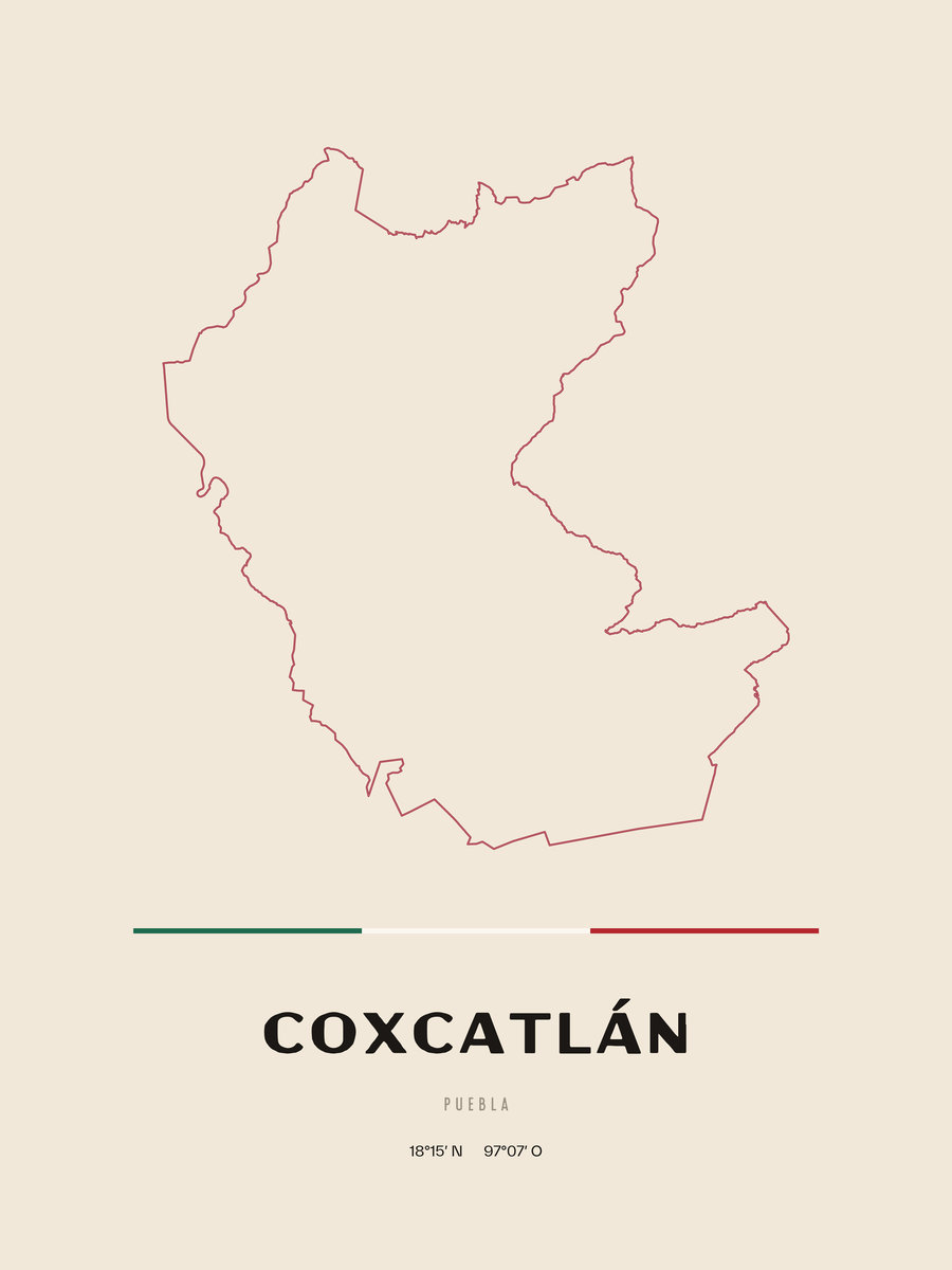 Framed poster of Coxcatlán, Puebla.