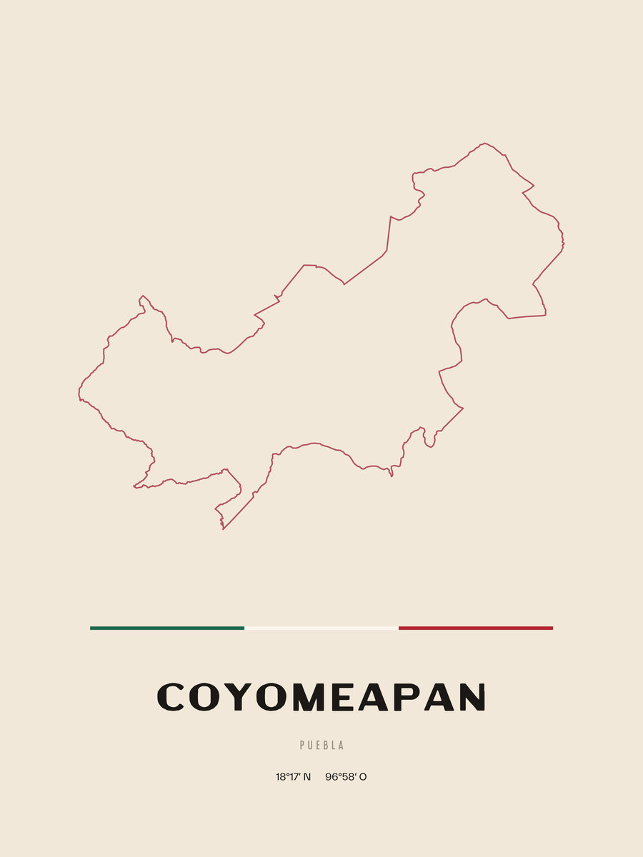 Framed poster of Coyomeapan, Puebla.