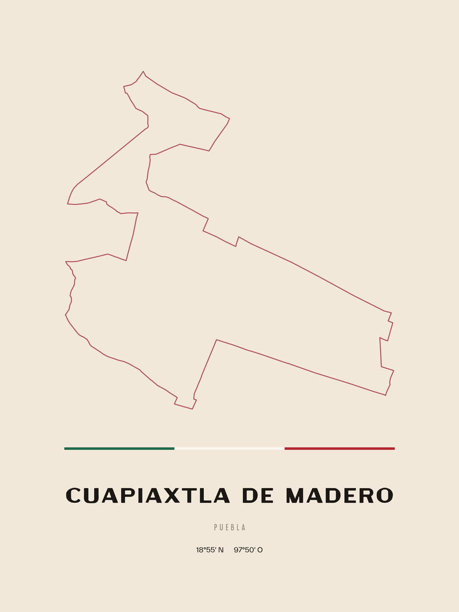 Framed poster of Cuapiaxtla de Madero, Puebla.