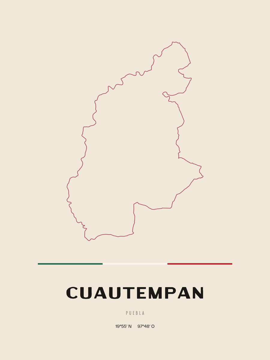 Framed poster of Cuautempan, Puebla.