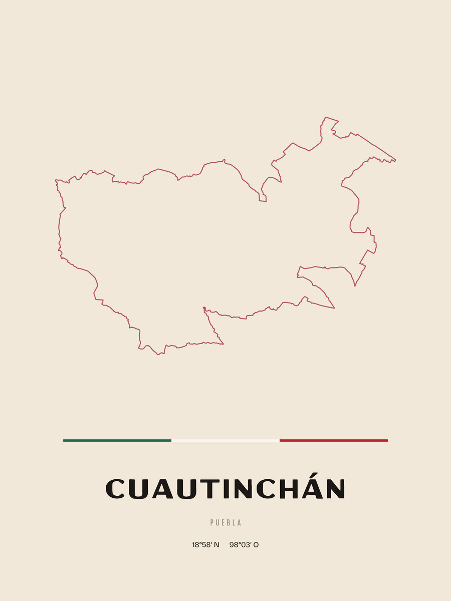 Framed poster of Cuautinchán, Puebla.