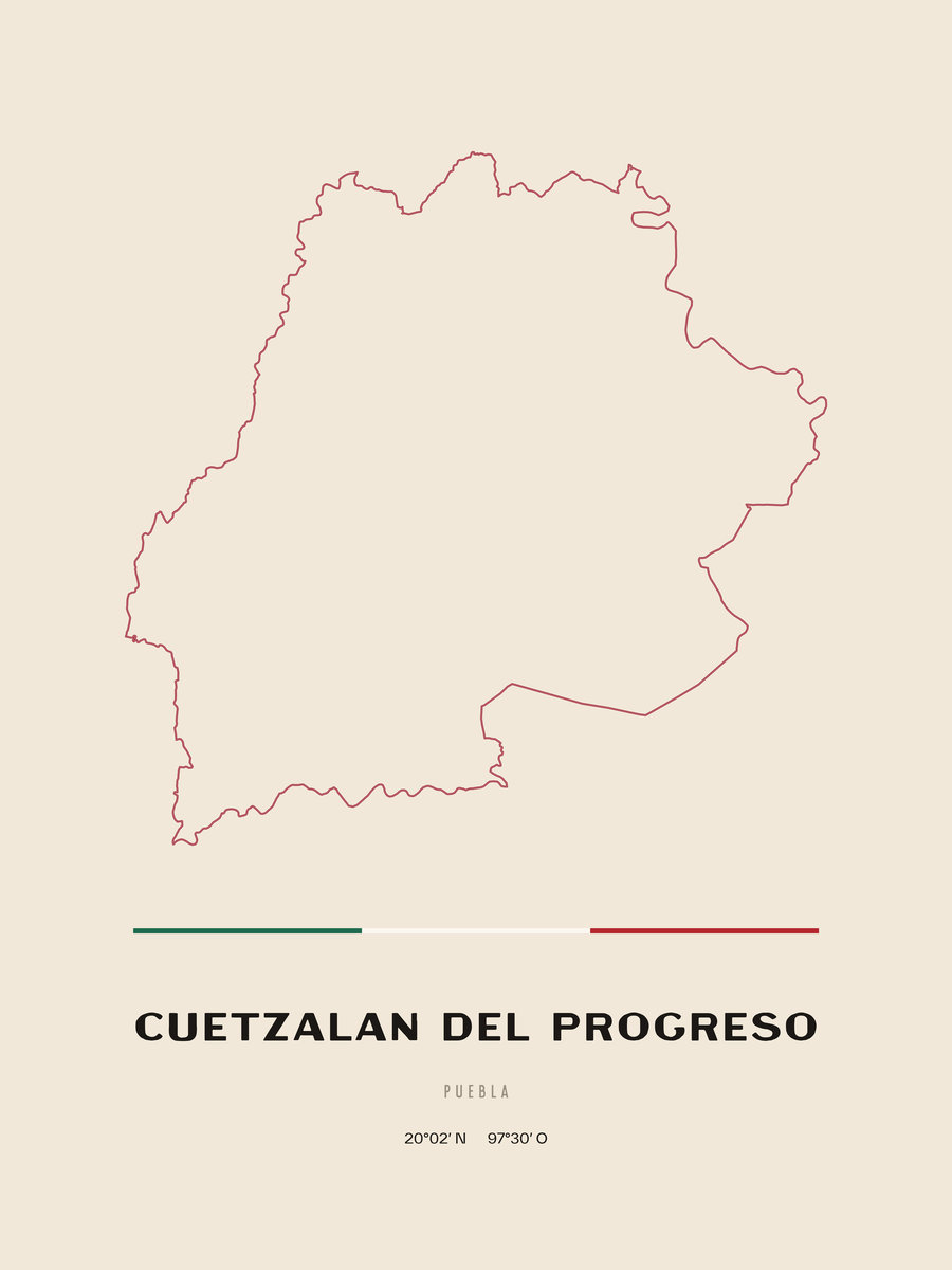 Framed poster of Cuetzalan del Progreso, Puebla.