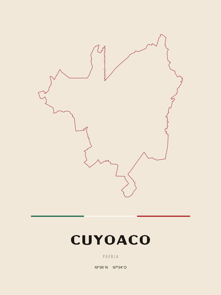 Framed poster of Cuyoaco, Puebla.