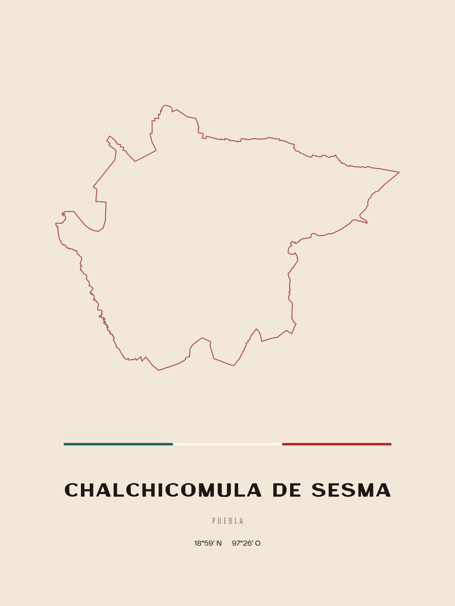 Framed poster of Chalchicomula de Sesma, Puebla.