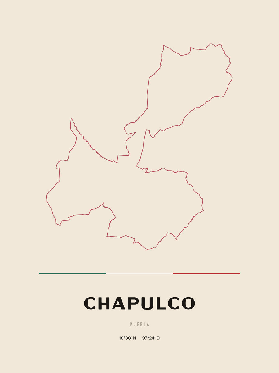 Framed poster of Chapulco, Puebla.