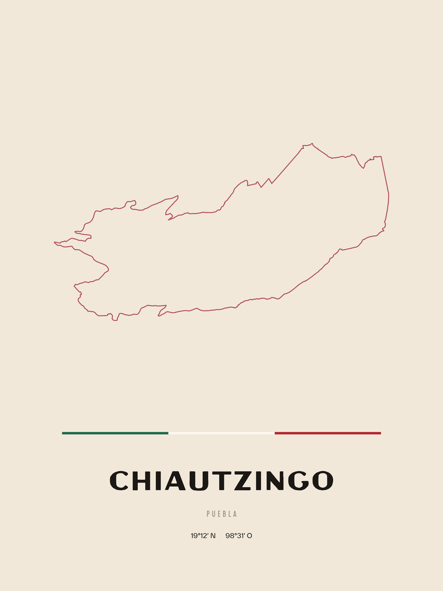 Framed poster of Chiautzingo, Puebla.