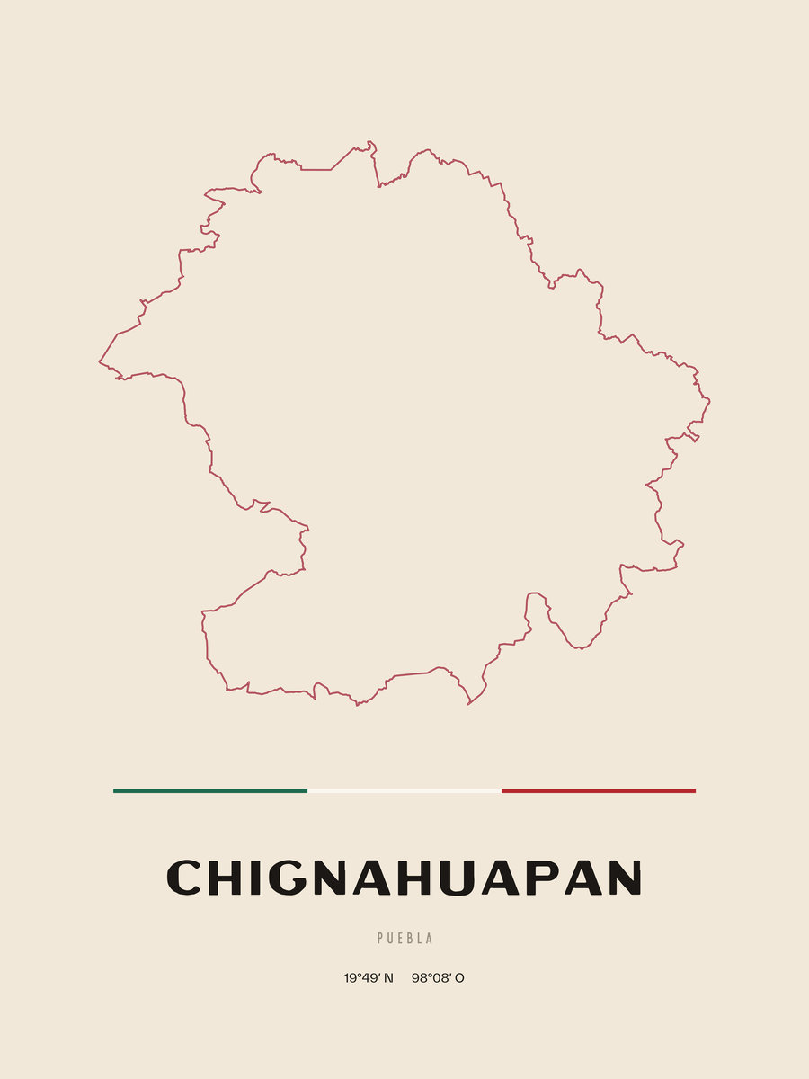 Framed poster of Chignahuapan, Puebla.