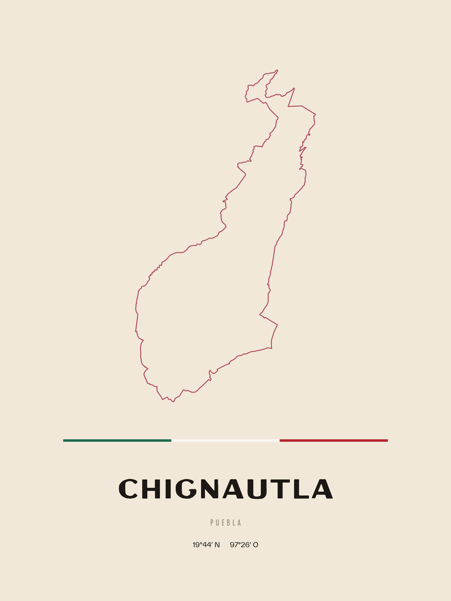 Framed poster of Chignautla, Puebla.