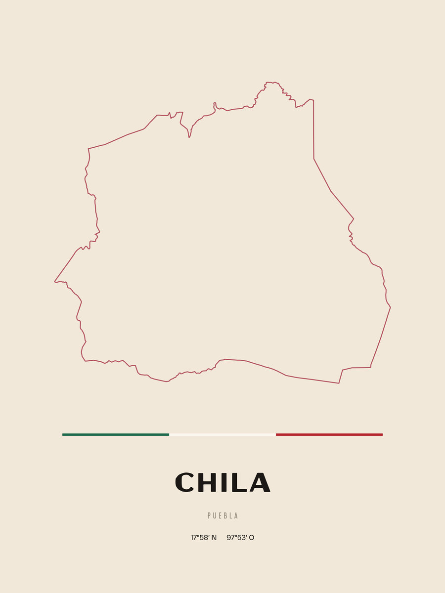 Framed poster of Chila, Puebla.