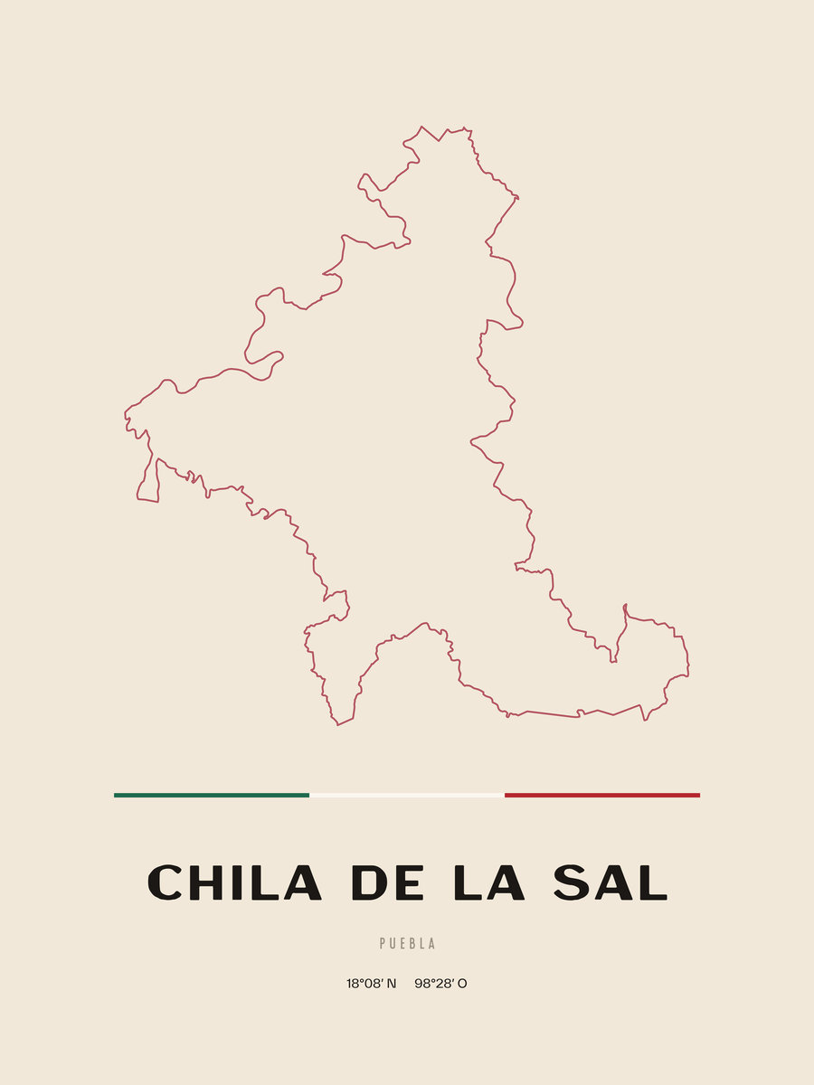 Framed poster of Chila de la Sal, Puebla.