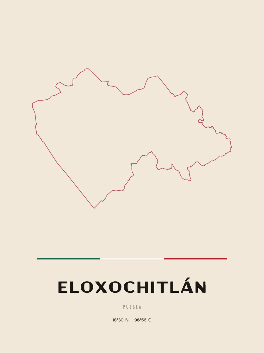 Framed poster of Eloxochitlán, Puebla.