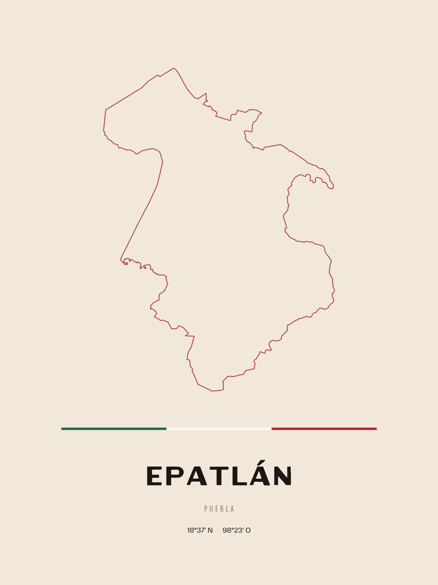 Framed poster of Epatlán, Puebla.