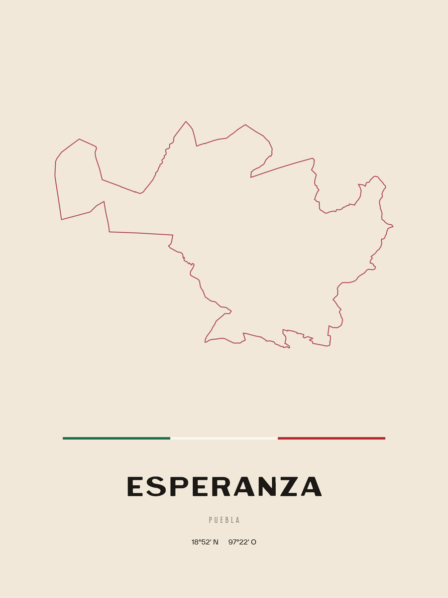 Framed poster of Esperanza, Puebla.