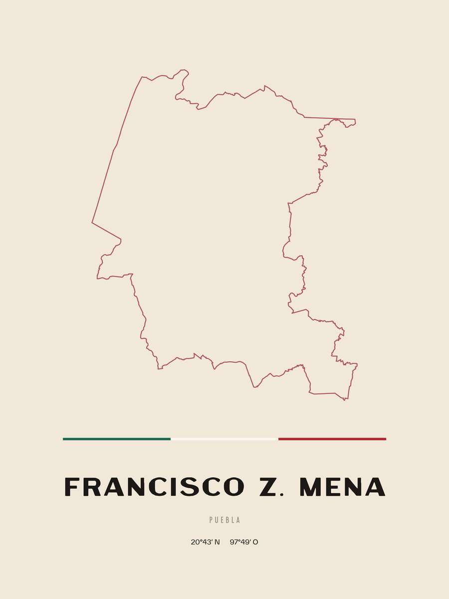 Framed poster of Francisco Z. Mena, Puebla.