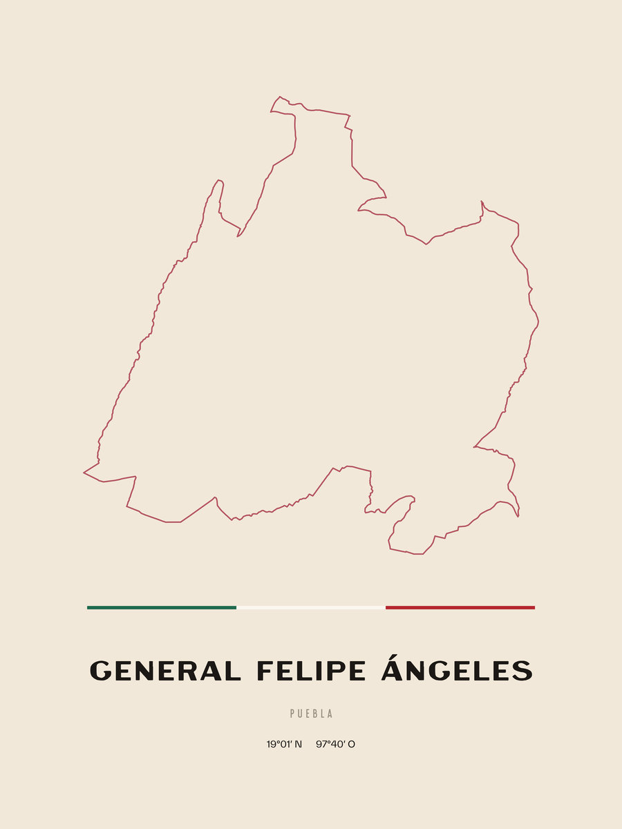 Framed poster of General Felipe Ángeles, Puebla.