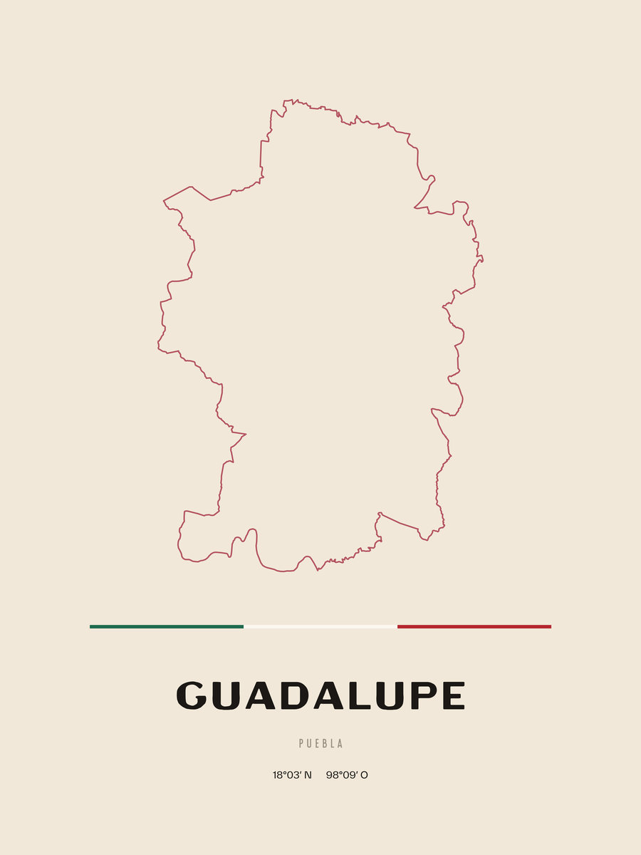 Framed poster of Guadalupe, Puebla.