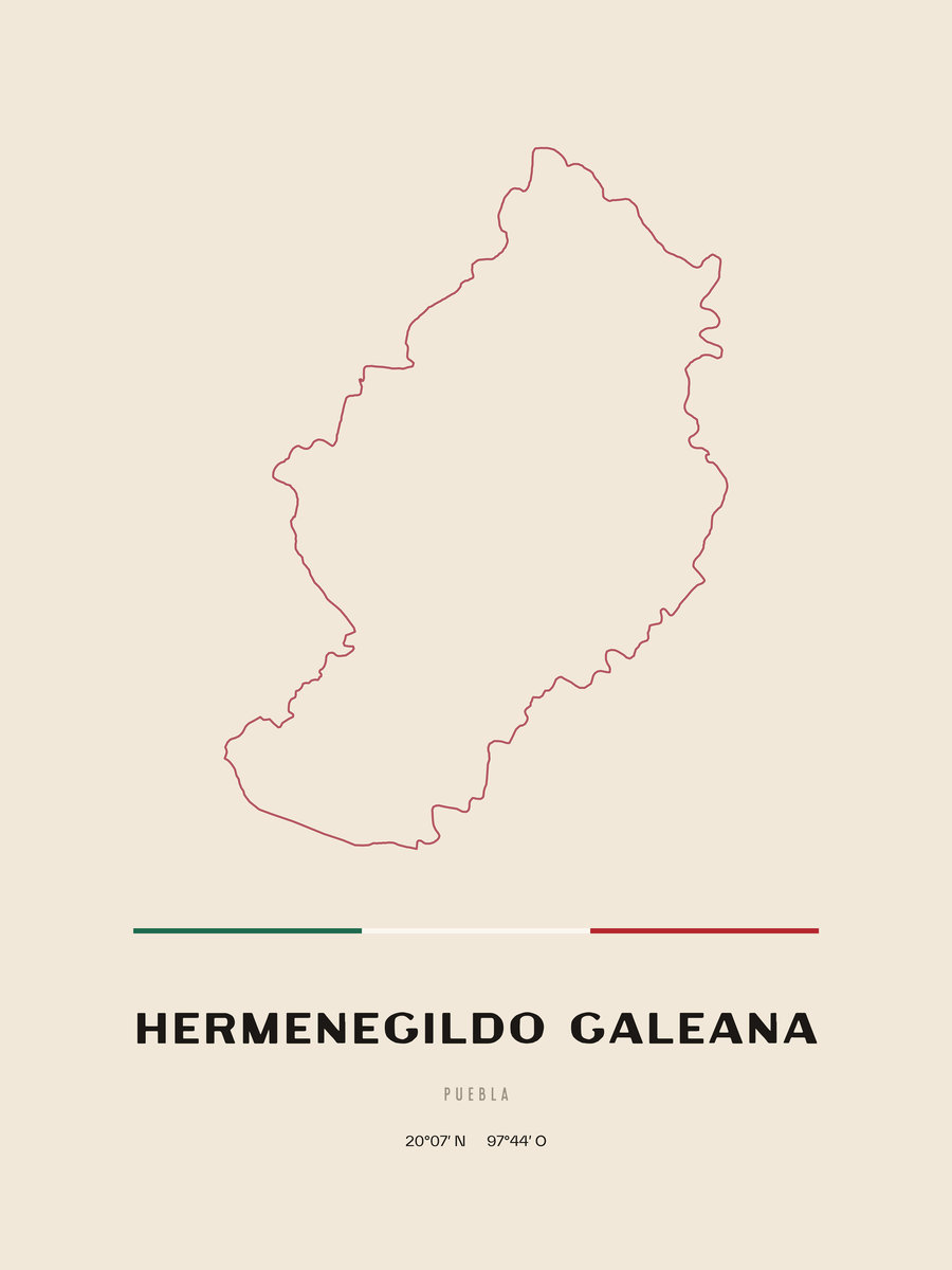 Framed poster of Hermenegildo Galeana, Puebla.