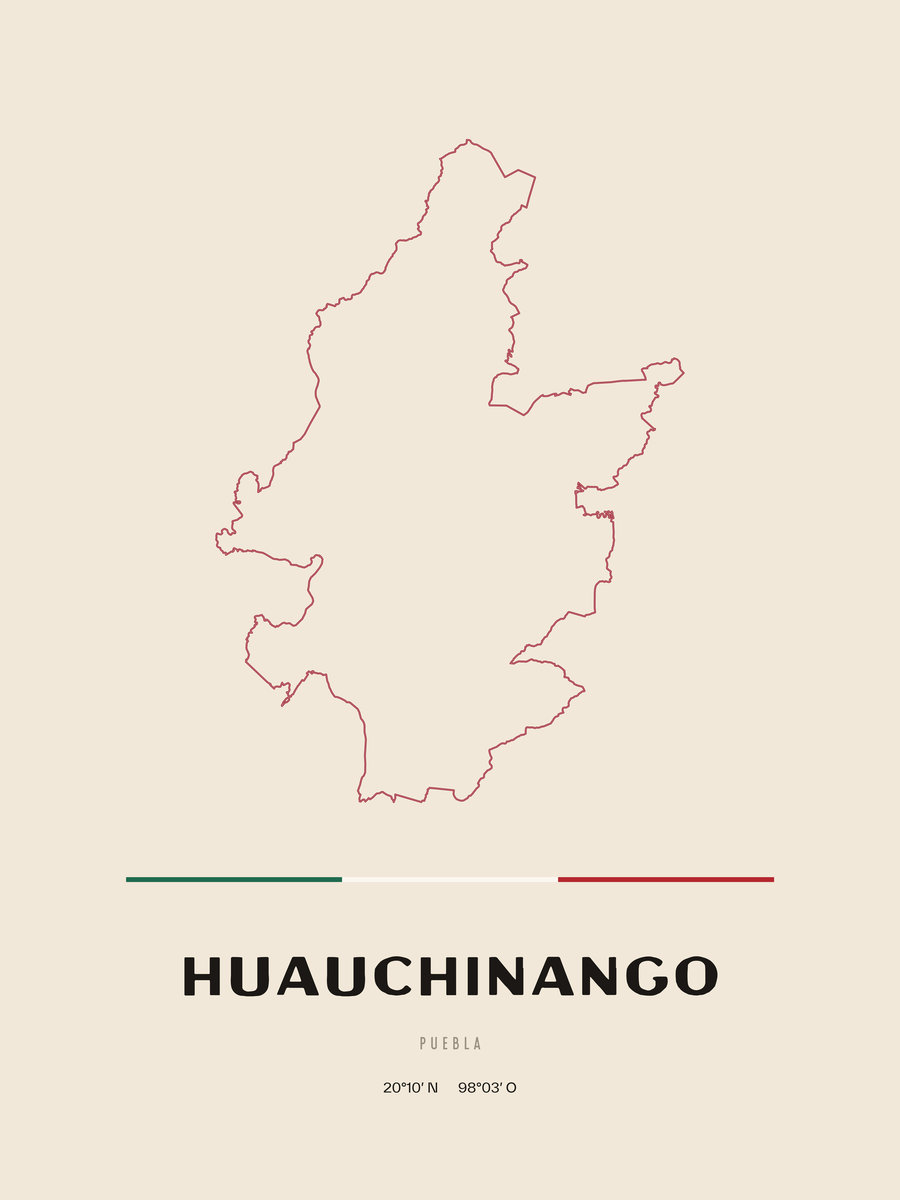 Framed poster of Huauchinango, Puebla.