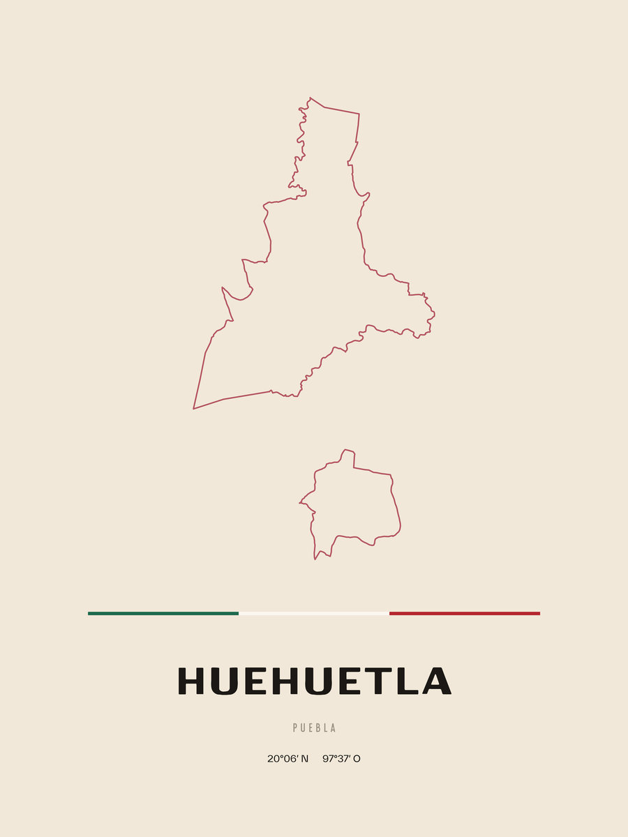 Framed poster of Huehuetla, Puebla.