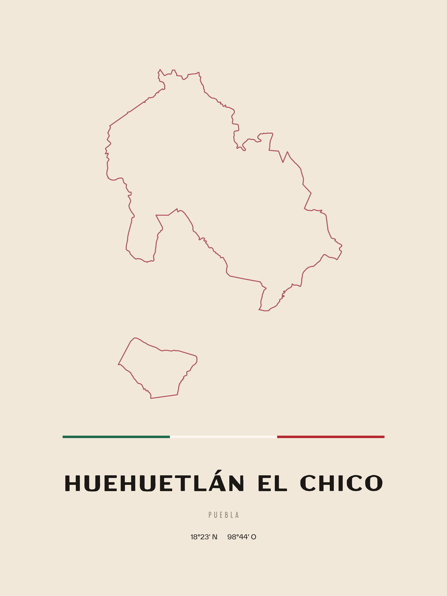 Framed poster of Huehuetlán el Chico, Puebla.