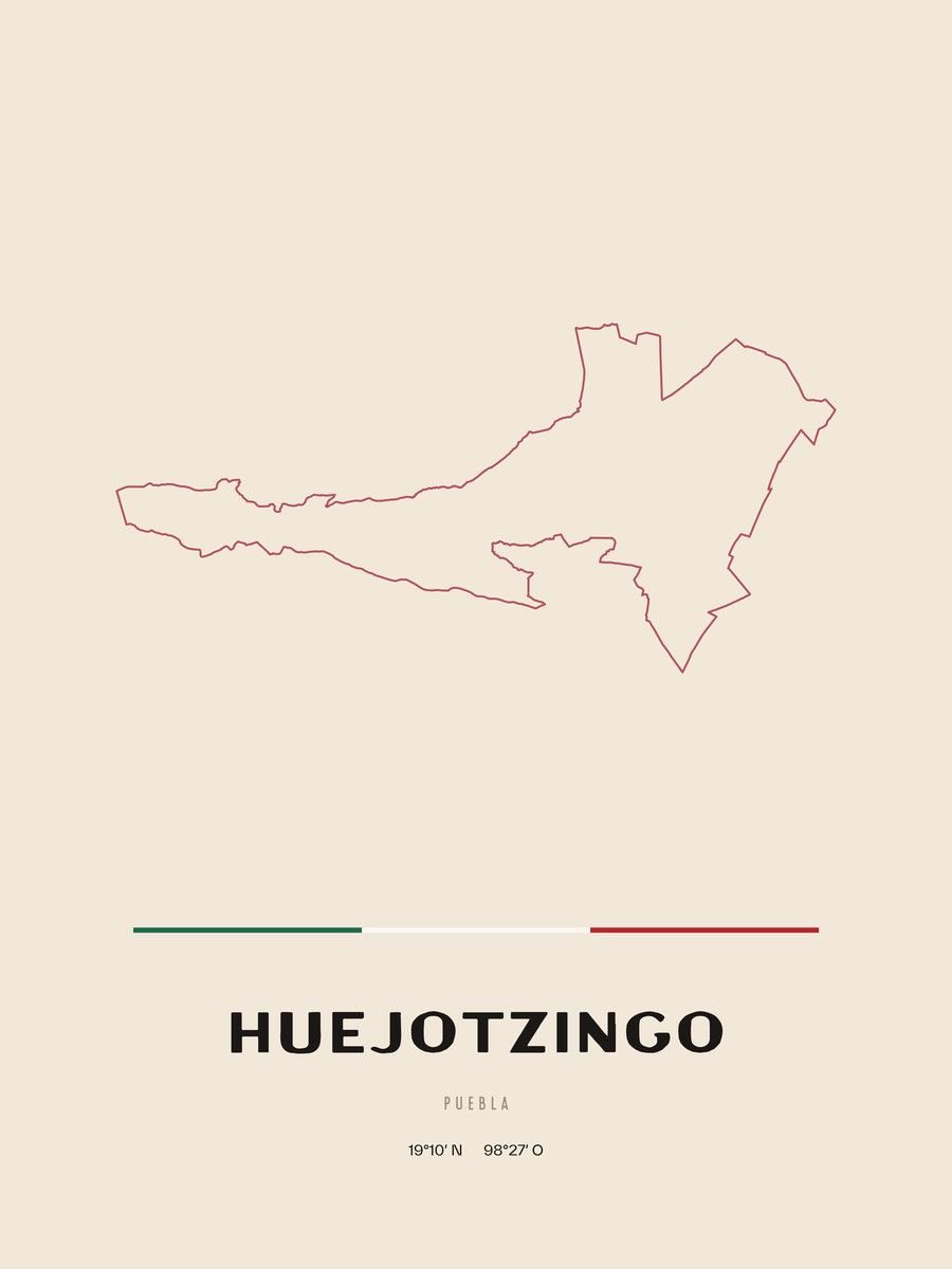 Framed poster of Huejotzingo, Puebla.