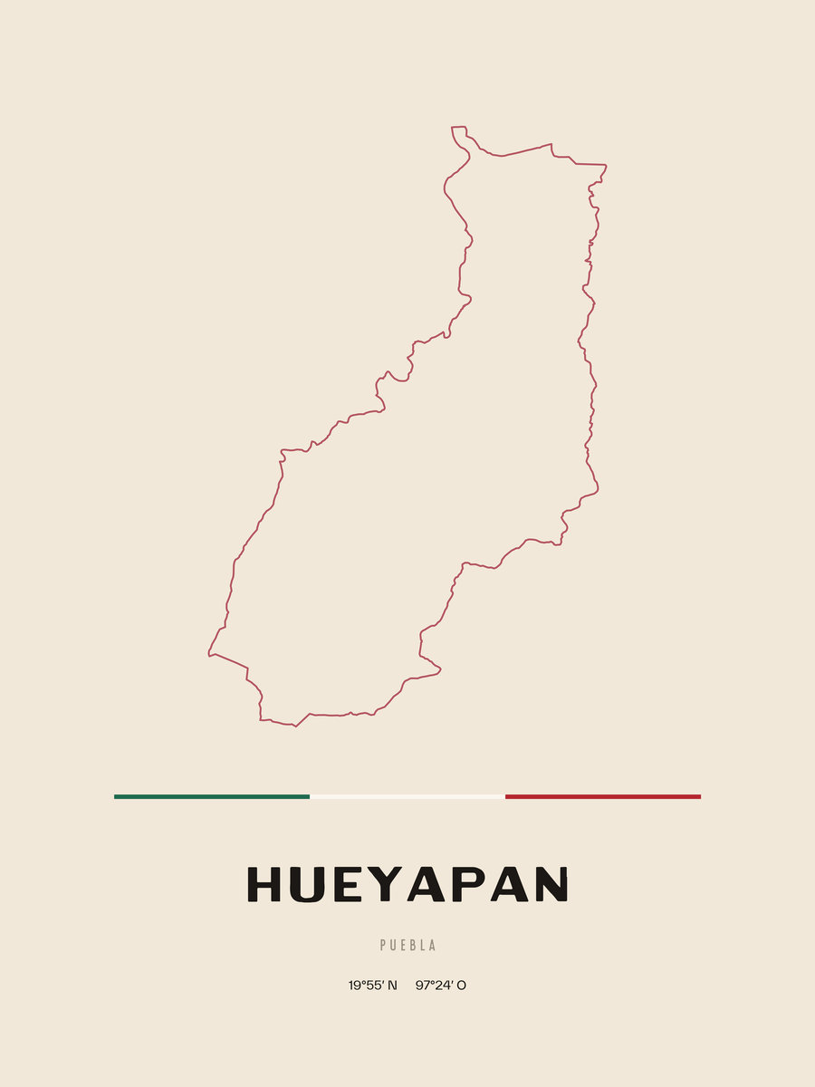 Framed poster of Hueyapan, Puebla.