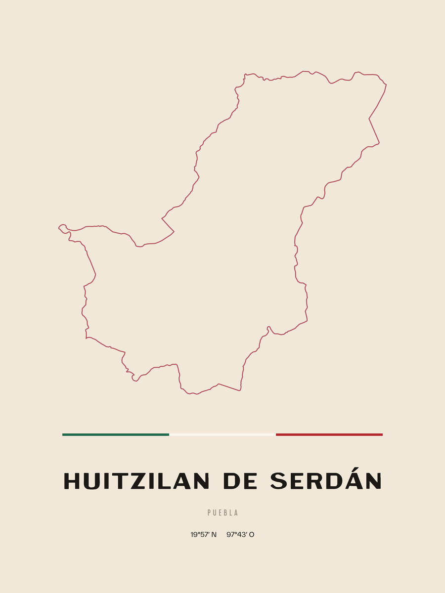 Framed poster of Huitzilan de Serdán, Puebla.