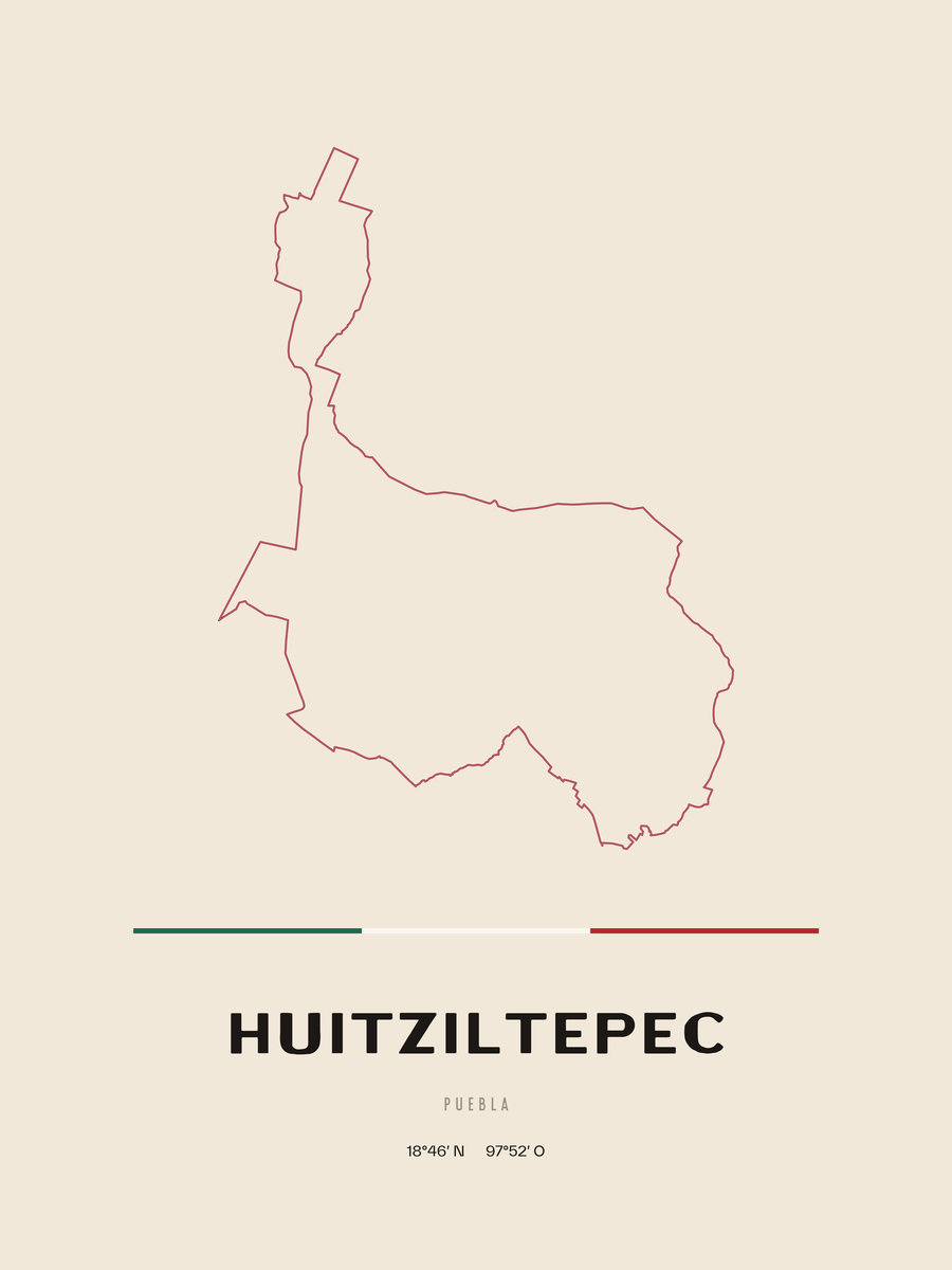 Framed poster of Huitziltepec, Puebla.