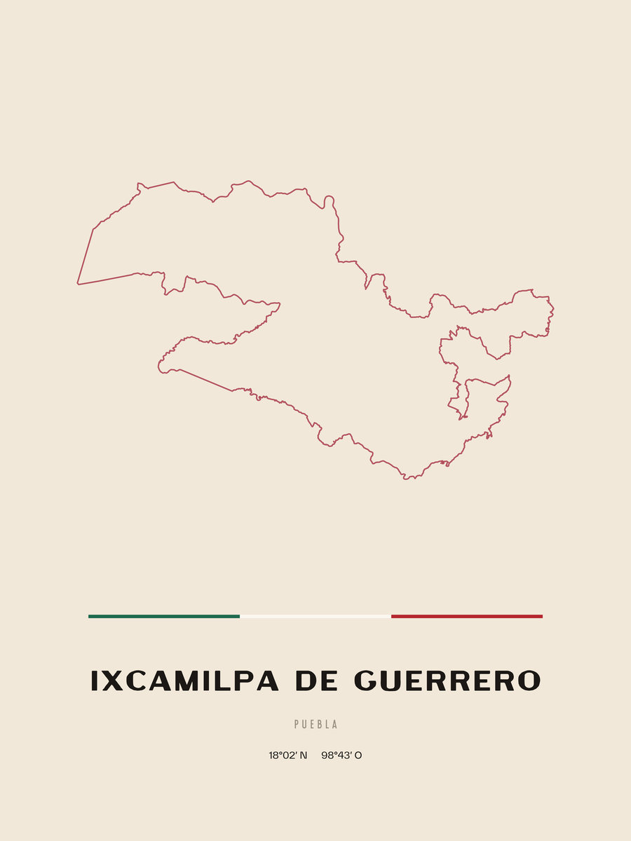 Framed poster of Ixcamilpa de Guerrero, Puebla.