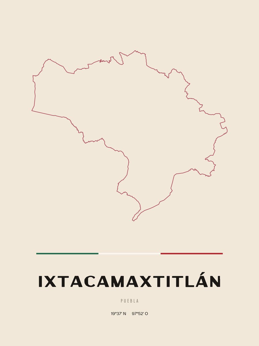 Framed poster of Ixtacamaxtitlán, Puebla.