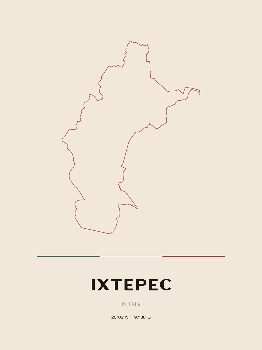 Framed poster of Ixtepec, Puebla.
