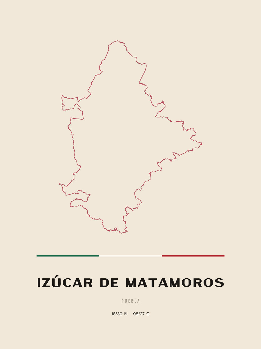 Framed poster of Izúcar de Matamoros, Puebla.