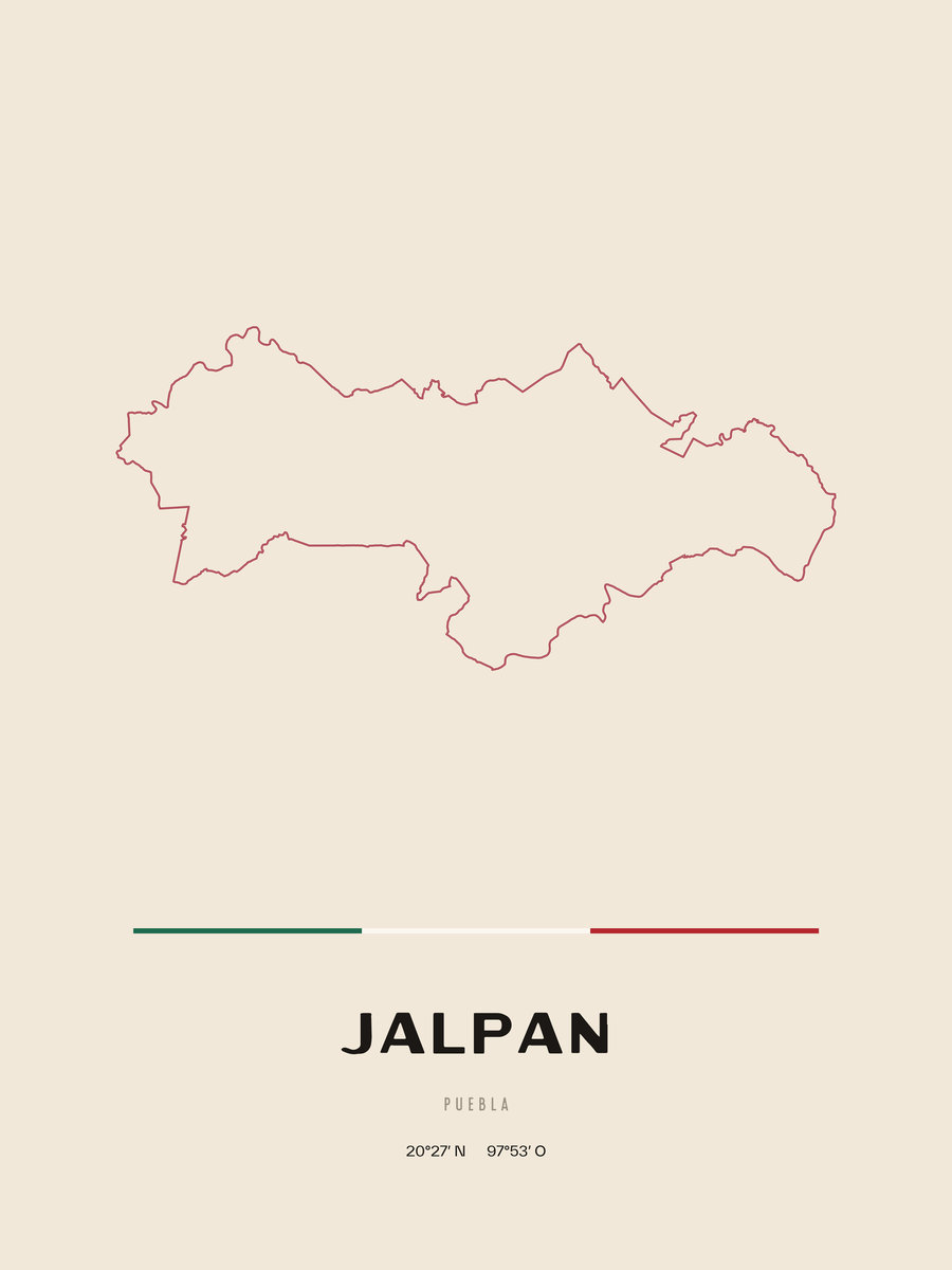 Framed poster of Jalpan, Puebla.